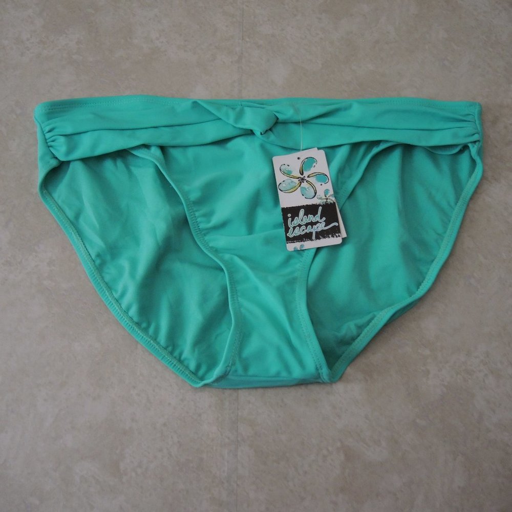 4/$25 Island Escape Swim Bottoms with Twist Band Mint Green Size 16